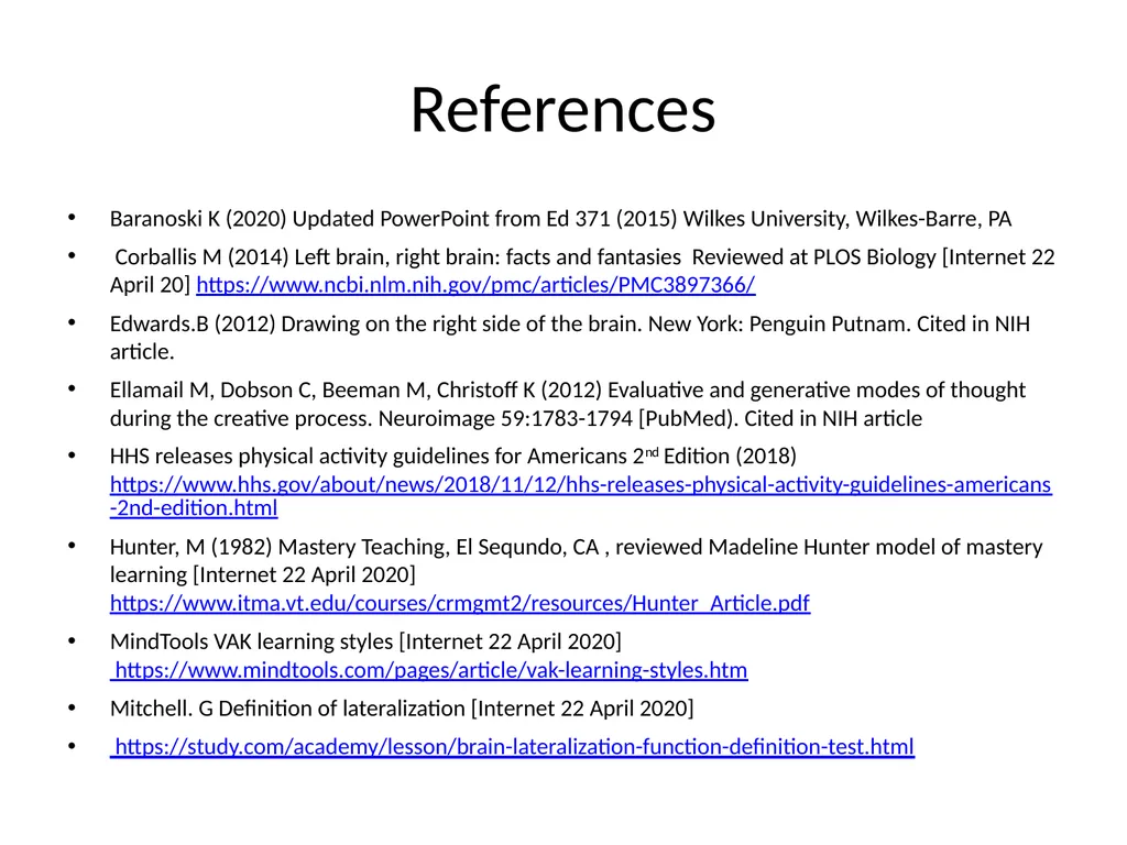 BRAIN RESEARCH INFORMATION RELATED TO TEACHING - slide 16 of 18