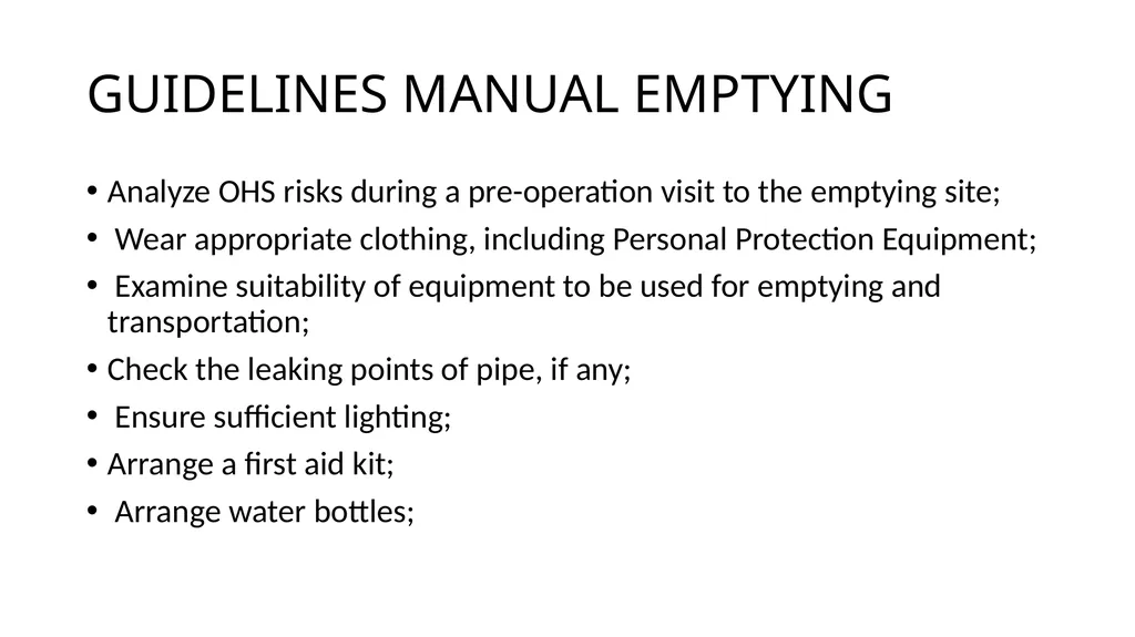 PIT LATRINE EMPTYING PROTOCOLS AND GUIDELINES - slide 32 of 38