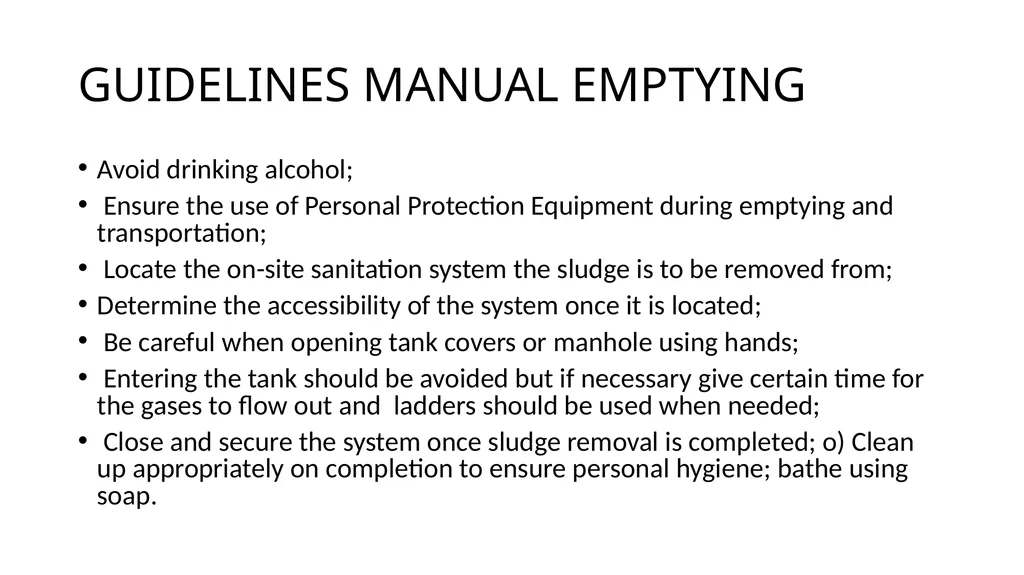 PIT LATRINE EMPTYING PROTOCOLS AND GUIDELINES - slide 33 of 38