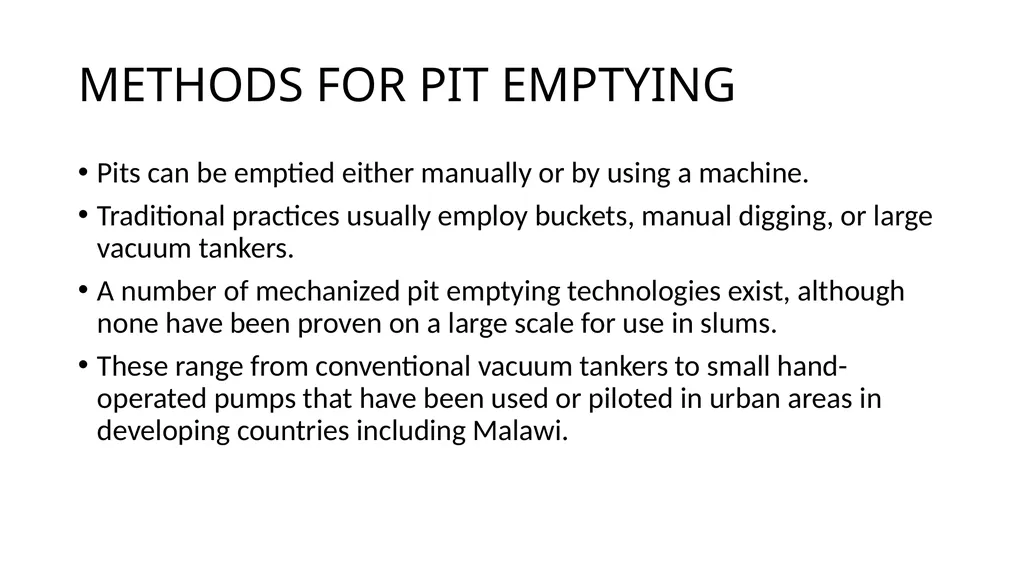 PIT LATRINE EMPTYING PROTOCOLS AND GUIDELINES - slide 7 of 38