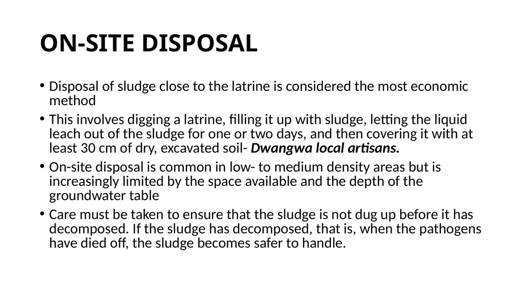 PIT LATRINE EMPTYING PROTOCOLS AND GUIDELINES - slide 27 of 38