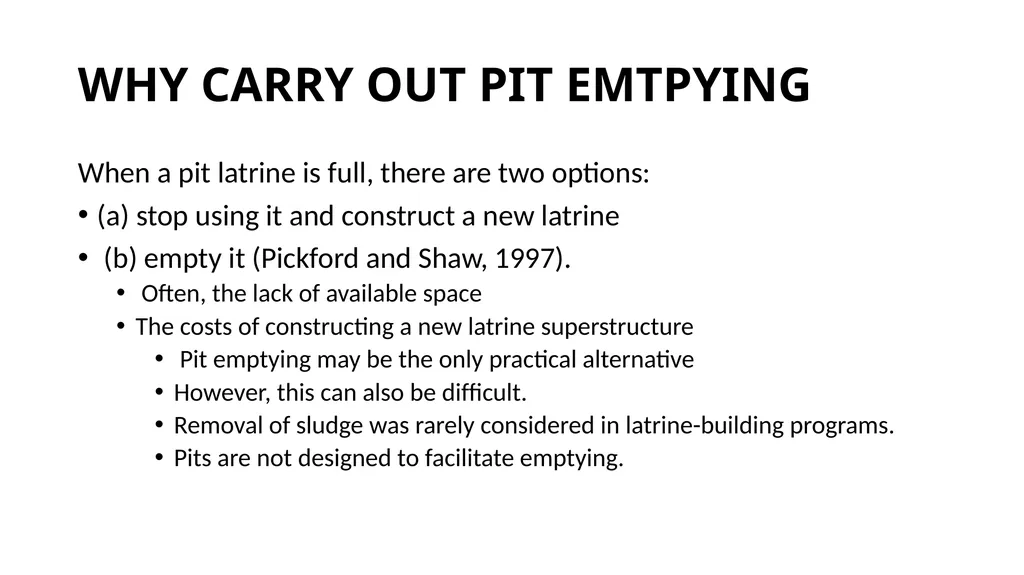 PIT LATRINE EMPTYING PROTOCOLS AND GUIDELINES - slide 6 of 38