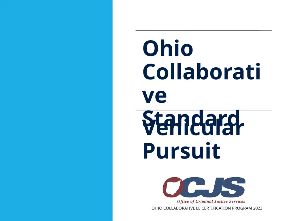 Ohio Collaborative LE Certification Program 2023 - slide 1 of 46