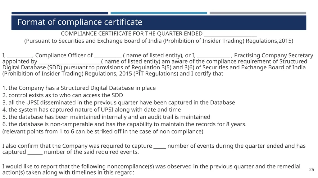 Structured Digital Database under PIT Regulations - slide 25 of 32