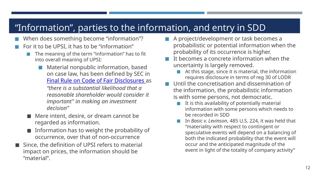 Structured Digital Database under PIT Regulations - slide 12 of 32