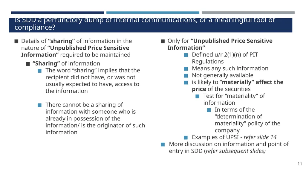 Structured Digital Database under PIT Regulations - slide 11 of 32