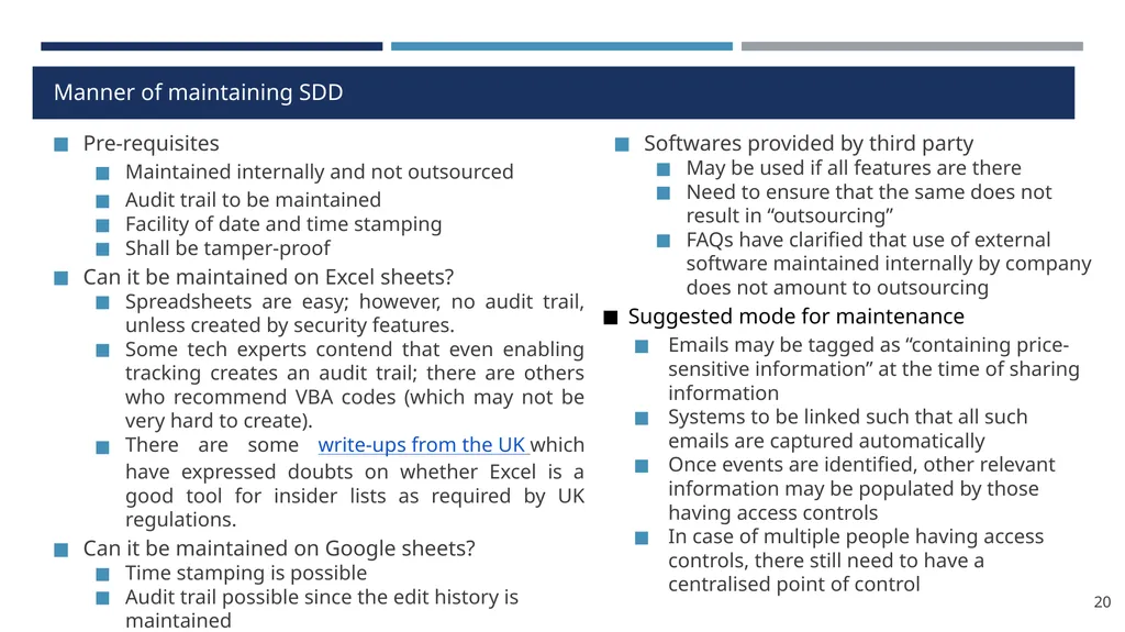 Structured Digital Database under PIT Regulations - slide 20 of 32