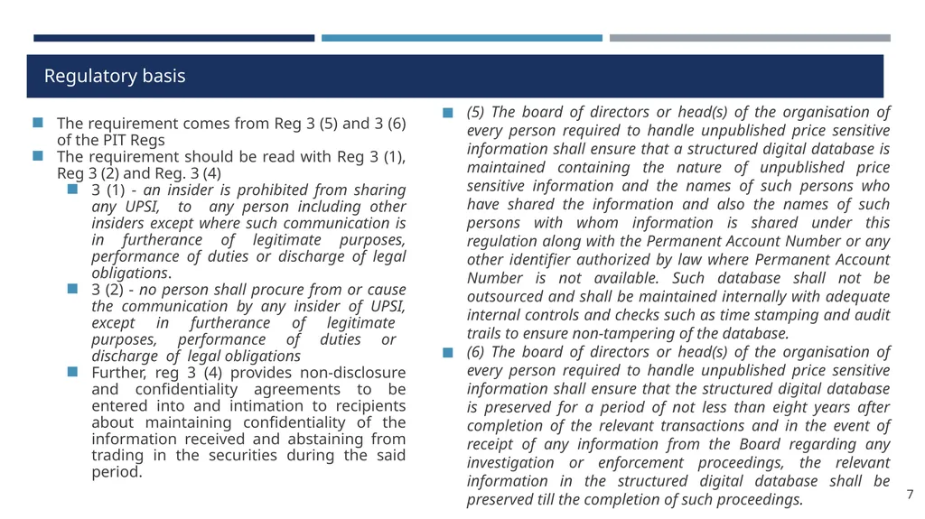 Structured Digital Database under PIT Regulations - slide 7 of 32