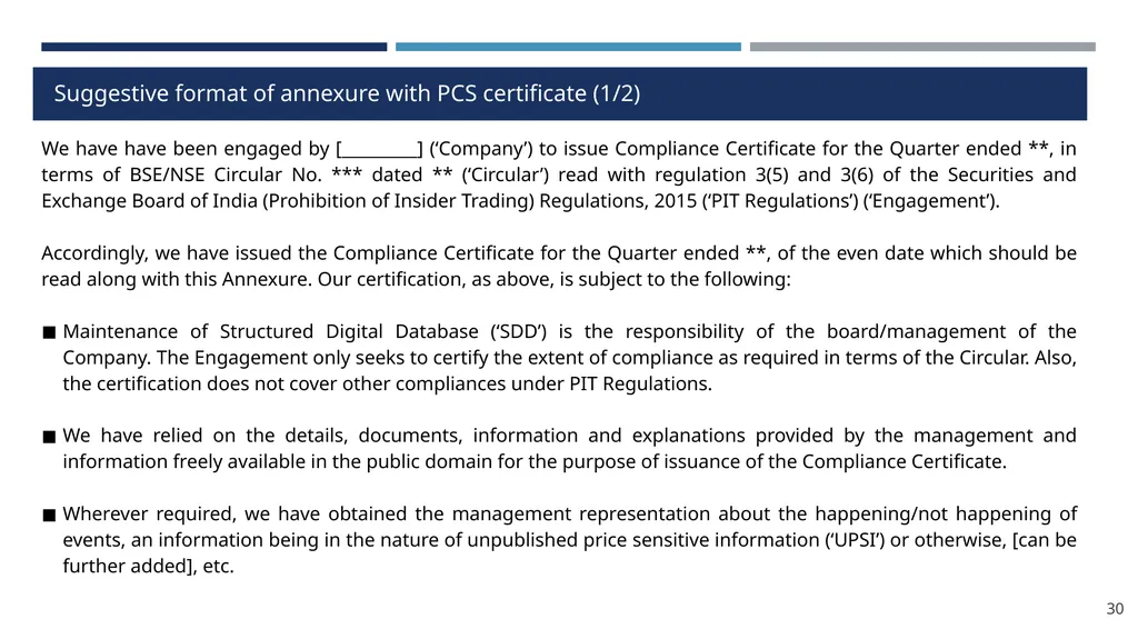 Structured Digital Database under PIT Regulations - slide 30 of 32