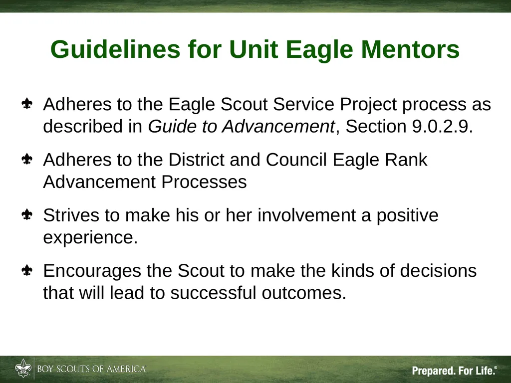 Patriots’ Path Council, BSA The Unit Eagle Mentor - slide 10 of 33