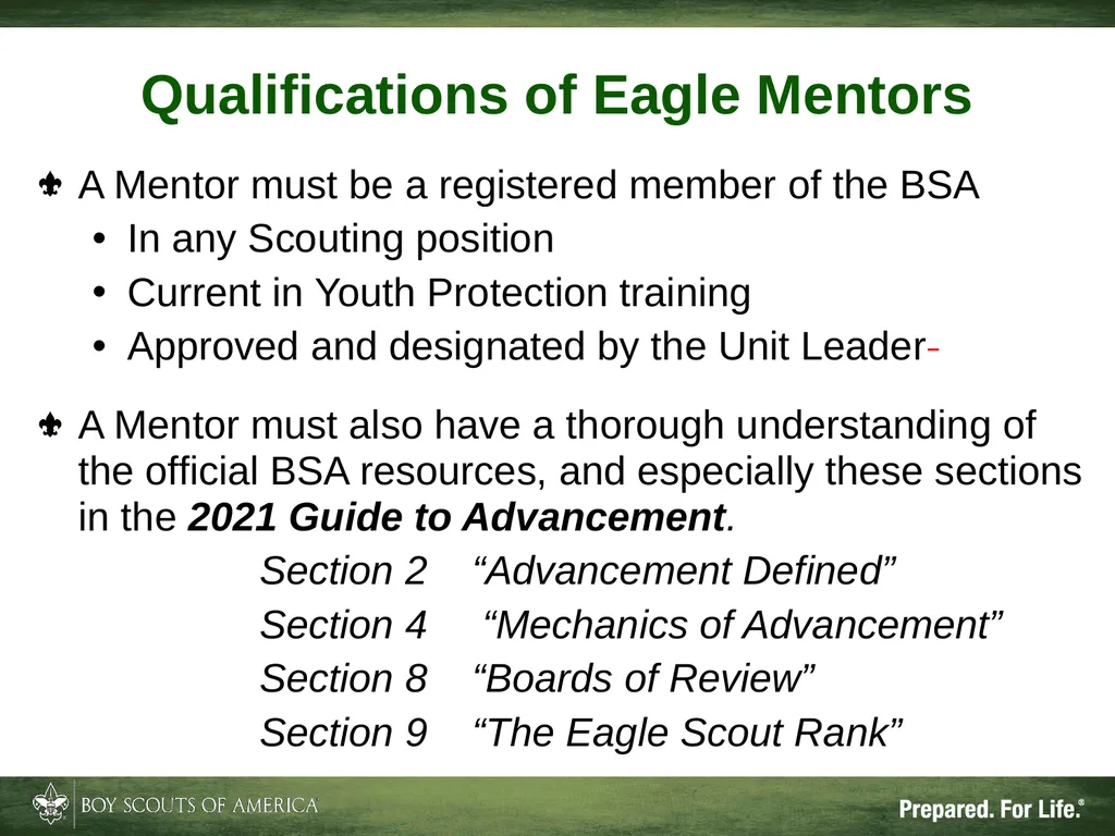 Patriots’ Path Council, BSA The Unit Eagle Mentor - slide 5 of 33