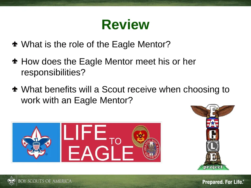 Patriots’ Path Council, BSA The Unit Eagle Mentor - slide 31 of 33