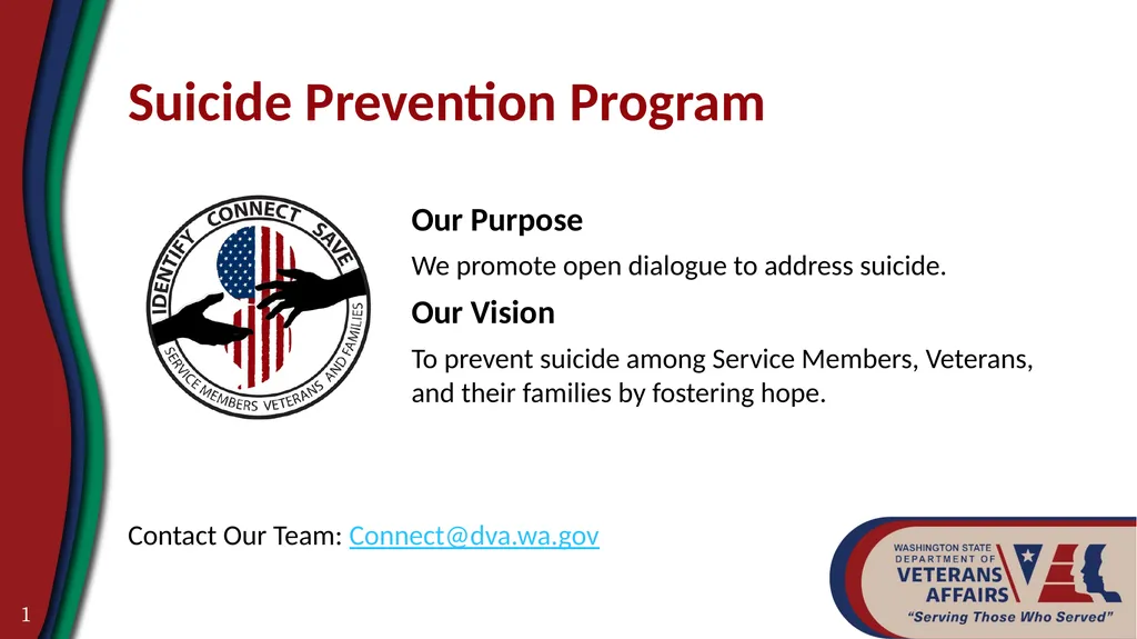 Suicide Prevention Program 1 Our Purpose We - slide 1 of 23