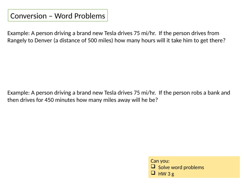 Overview/Topics Units (Imperial and Metric) - slide 7 of 12