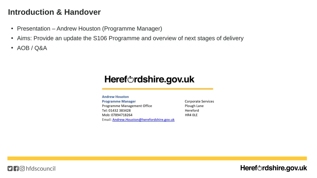 Section 106 Portfolio of Works – Delivery Update - slide 2 of 17