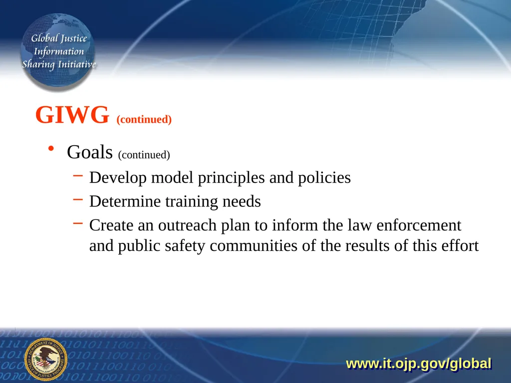 Global Justice Information Sharing Initiative - slide 13 of 17
