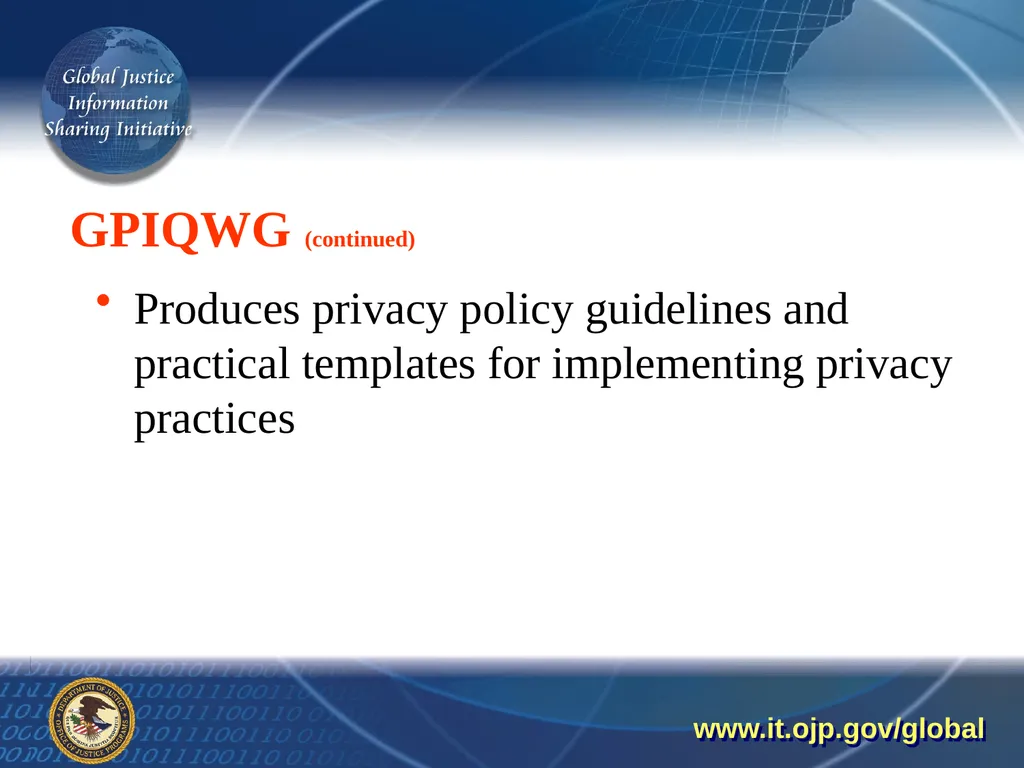 Global Justice Information Sharing Initiative - slide 8 of 17