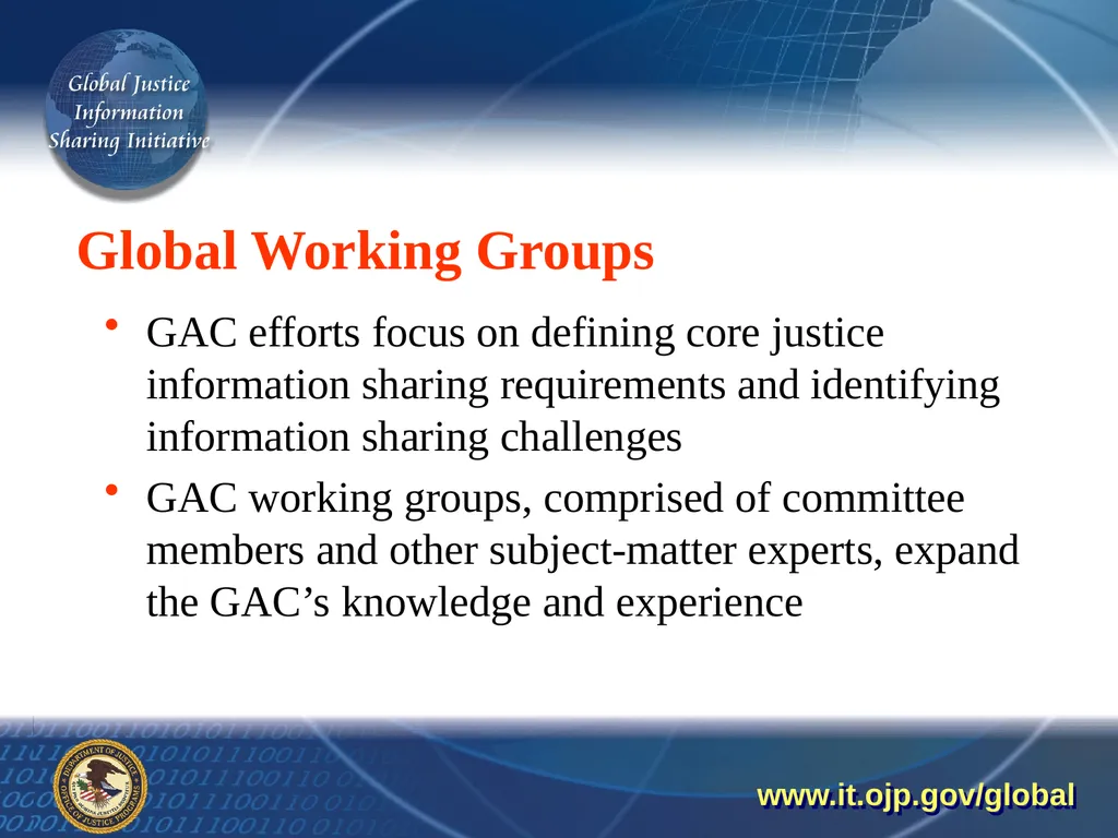 Global Justice Information Sharing Initiative - slide 5 of 17