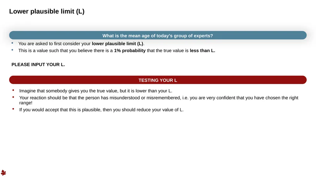 1 Structured Expert Elicitation – Example Training - slide 23 of 52
