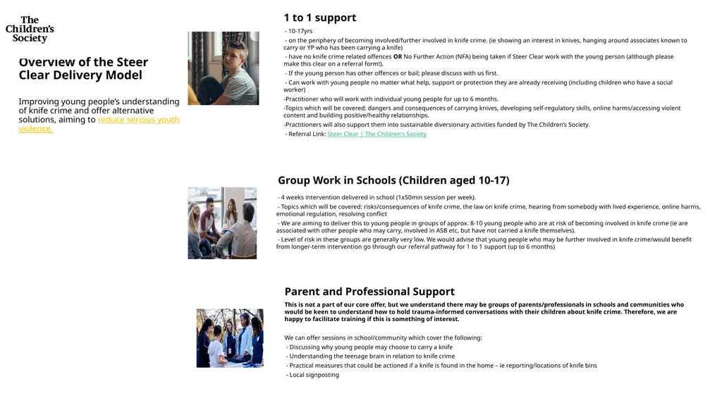 Steer Clear Knife Crime Prevention Programme - slide 2 of 3