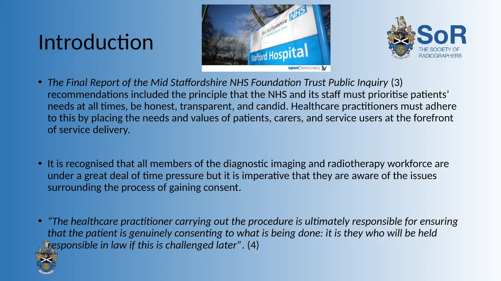 Obtaining consent: a clinical guideline for the - slide 4 of 19