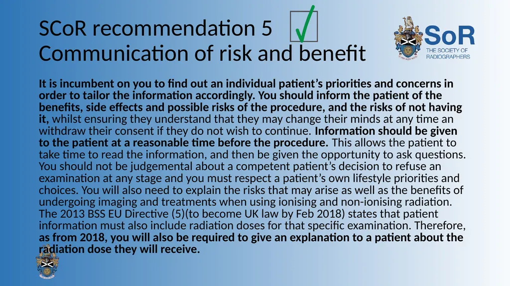 Obtaining consent: a clinical guideline for the - slide 11 of 19