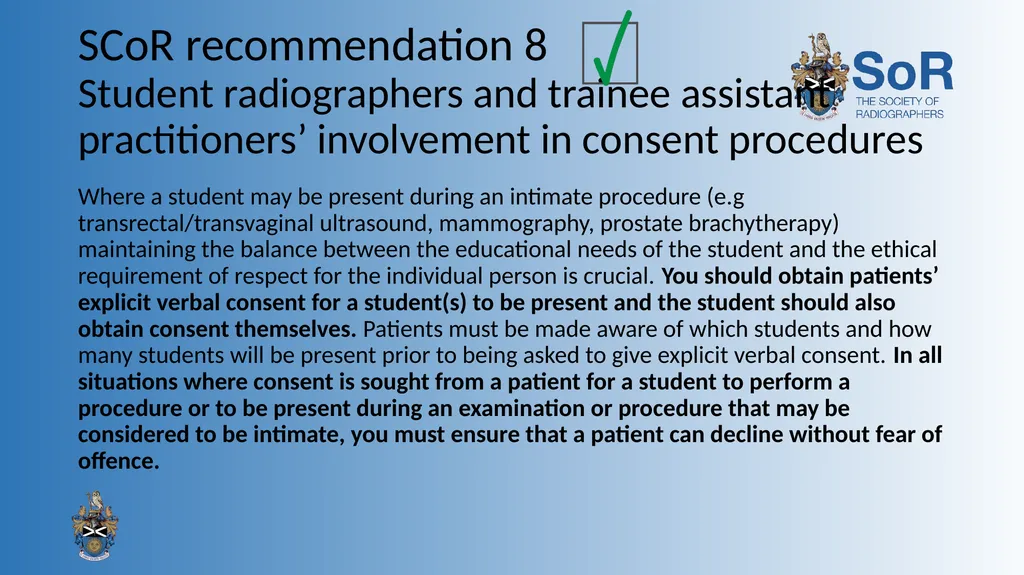 Obtaining consent: a clinical guideline for the - slide 14 of 19