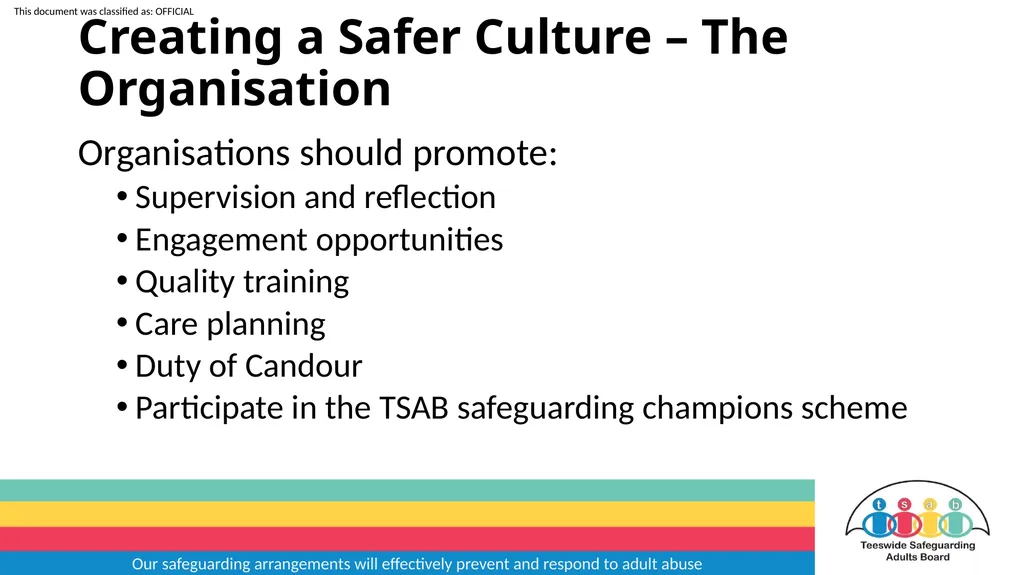 Our safeguarding arrangements will effectively - slide 18 of 31