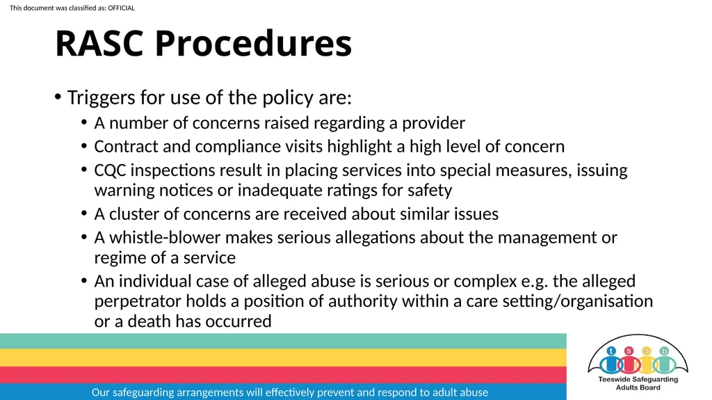 Our safeguarding arrangements will effectively - slide 21 of 31