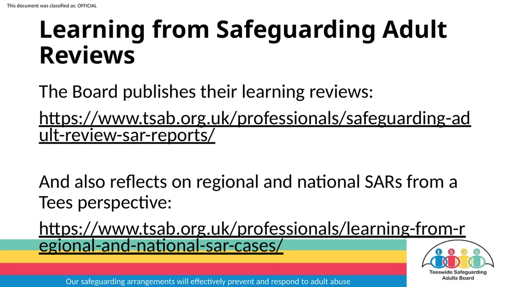 Our safeguarding arrangements will effectively - slide 26 of 31
