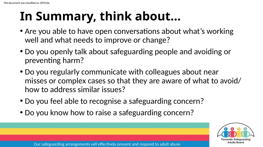 Our safeguarding arrangements will effectively - slide 27 of 31