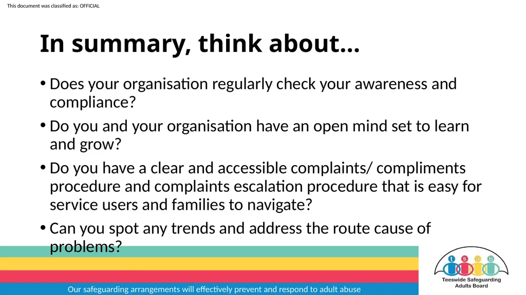 Our safeguarding arrangements will effectively - slide 28 of 31