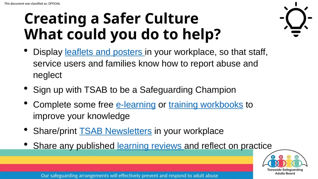Our safeguarding arrangements will effectively - slide 29 of 31