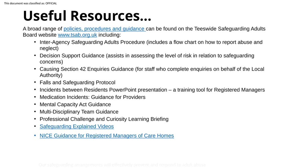 Our safeguarding arrangements will effectively - slide 30 of 31