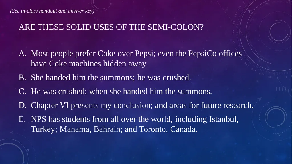 Quick Sentence Diagnostic (See in class handout - slide 28 of 39