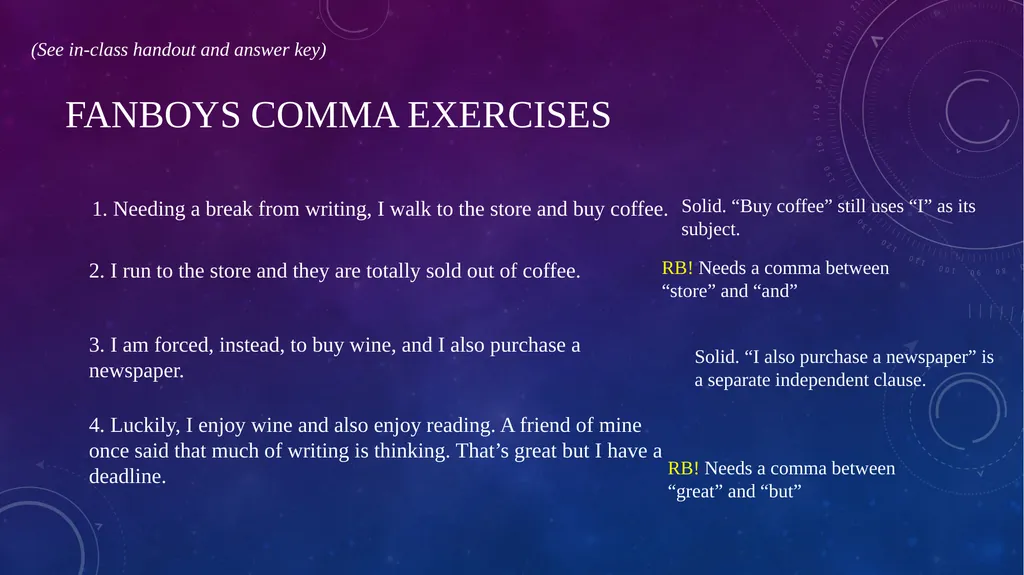 Quick Sentence Diagnostic (See in class handout - slide 15 of 39