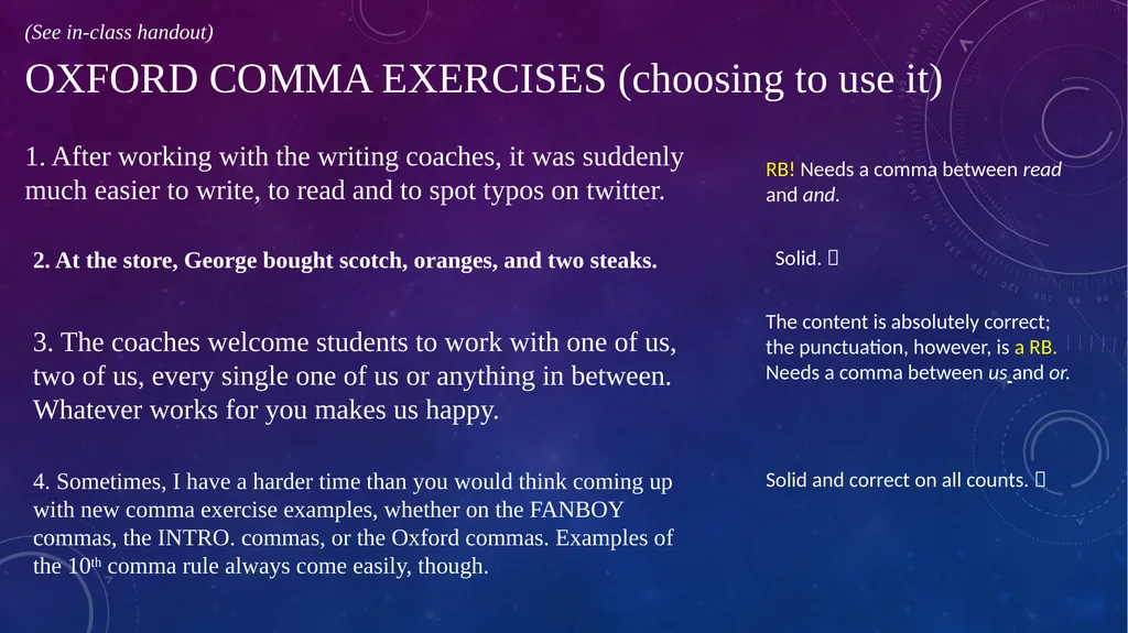 Quick Sentence Diagnostic (See in class handout - slide 20 of 39