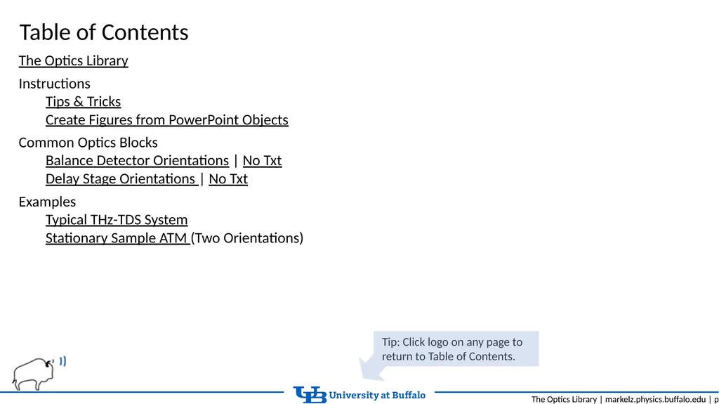 The Optics Library Object Library, Tutorials, and - slide 2 of 11