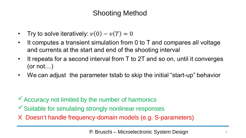 Periodic Steady State (PSS) Analysis P. Bruschi – - slide 4 of 9