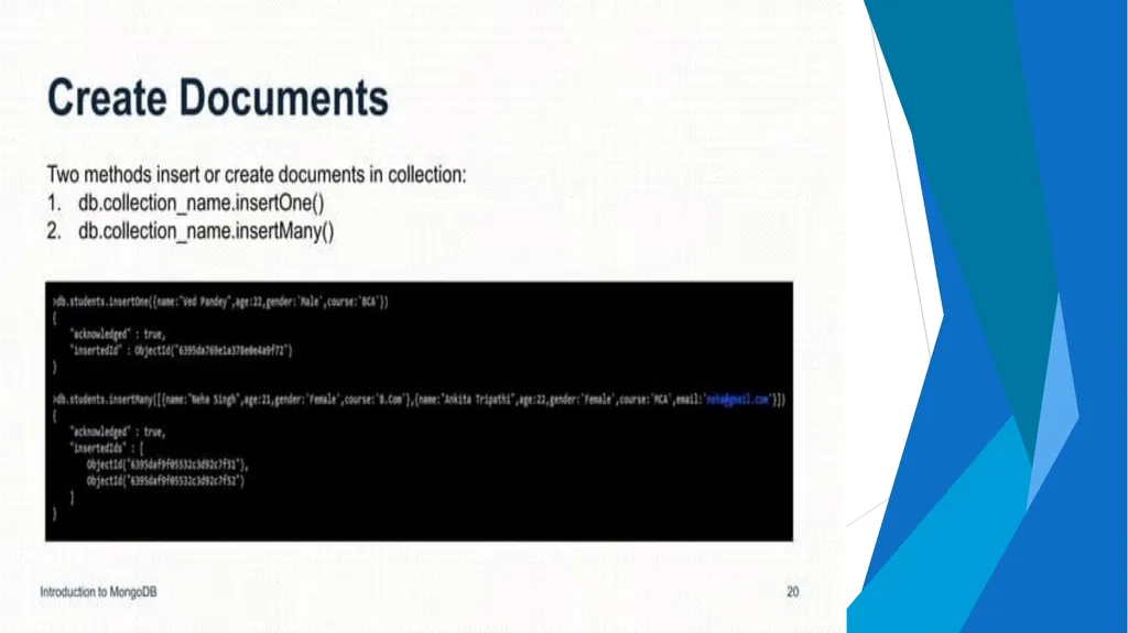 Unit-2 Introduction to MongoDB Big Data and - slide 30 of 89