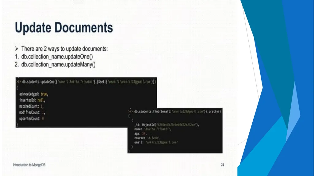 Unit-2 Introduction to MongoDB Big Data and - slide 33 of 89