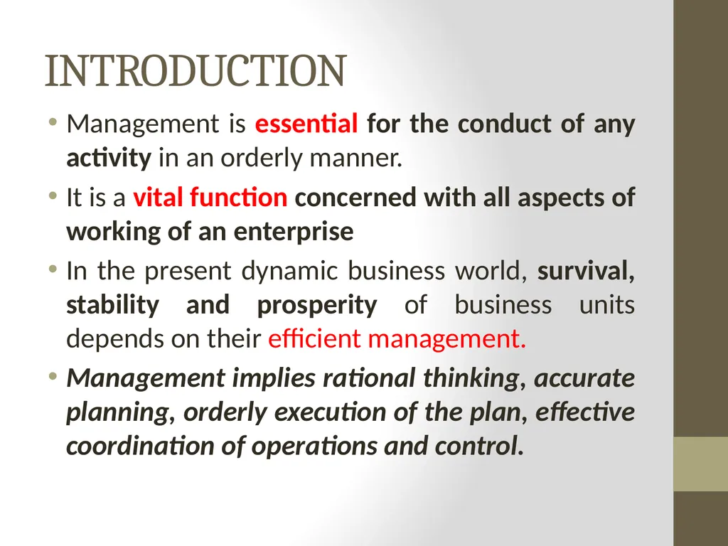 Introduction to MANAGEMENT INTRODUCTION Management - slide 2 of 57