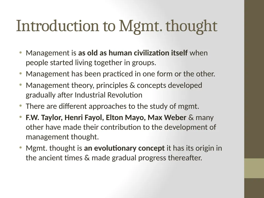 Introduction to MANAGEMENT INTRODUCTION Management - slide 30 of 57