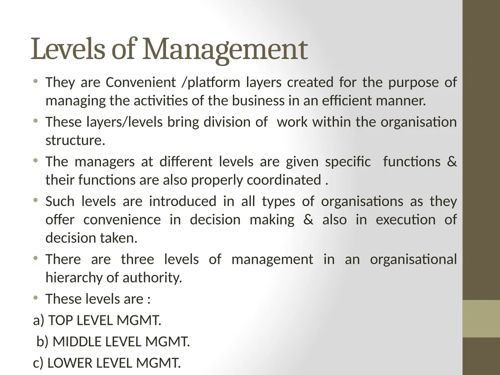 Introduction to MANAGEMENT INTRODUCTION Management - slide 19 of 57