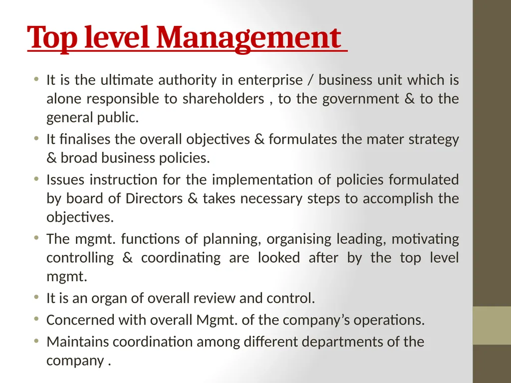 Introduction to MANAGEMENT INTRODUCTION Management - slide 21 of 57