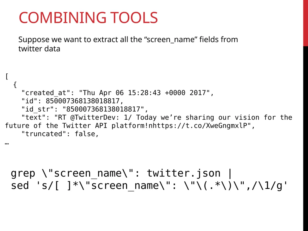 Data Wrangling Key ideas: regular expressions, - slide 33 of 59