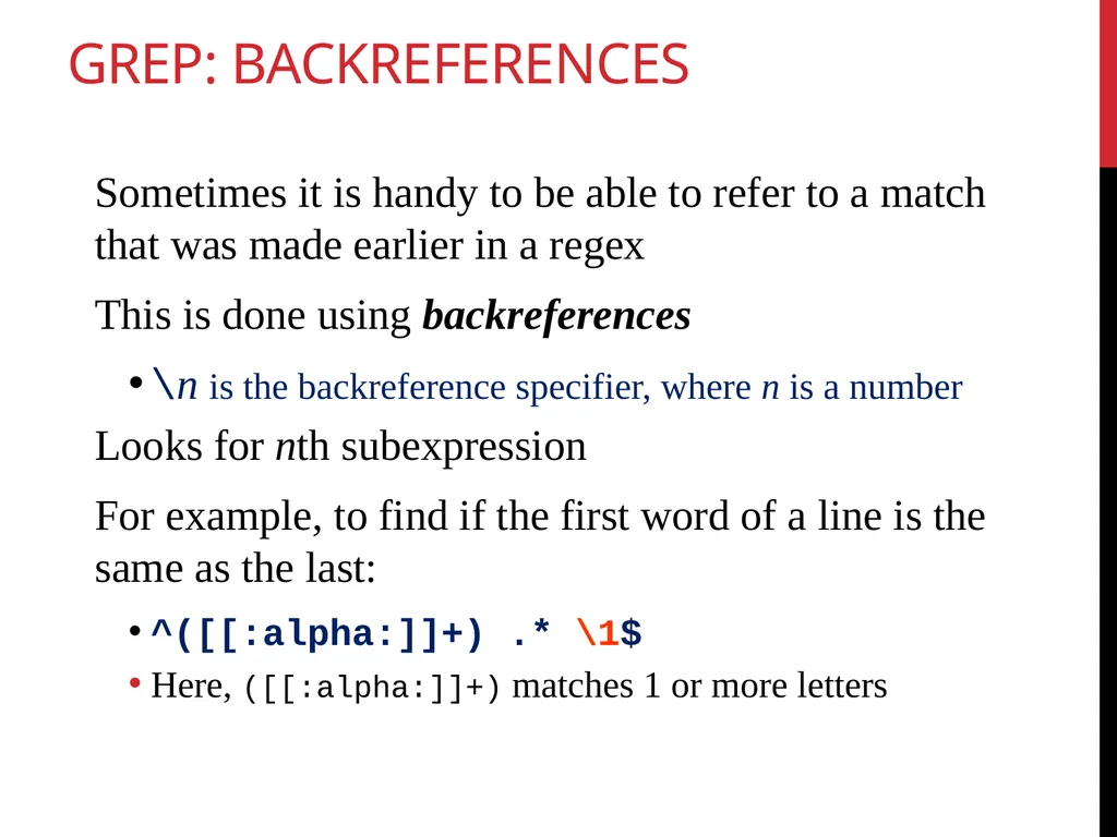 Data Wrangling Key ideas: regular expressions, - slide 25 of 59