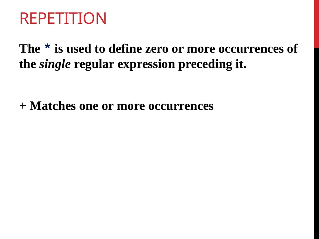Data Wrangling Key ideas: regular expressions, - slide 10 of 59