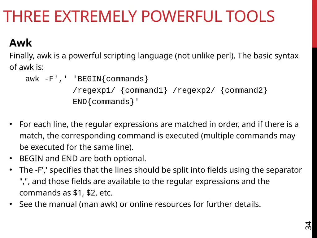 Data Wrangling Key ideas: regular expressions, - slide 34 of 59