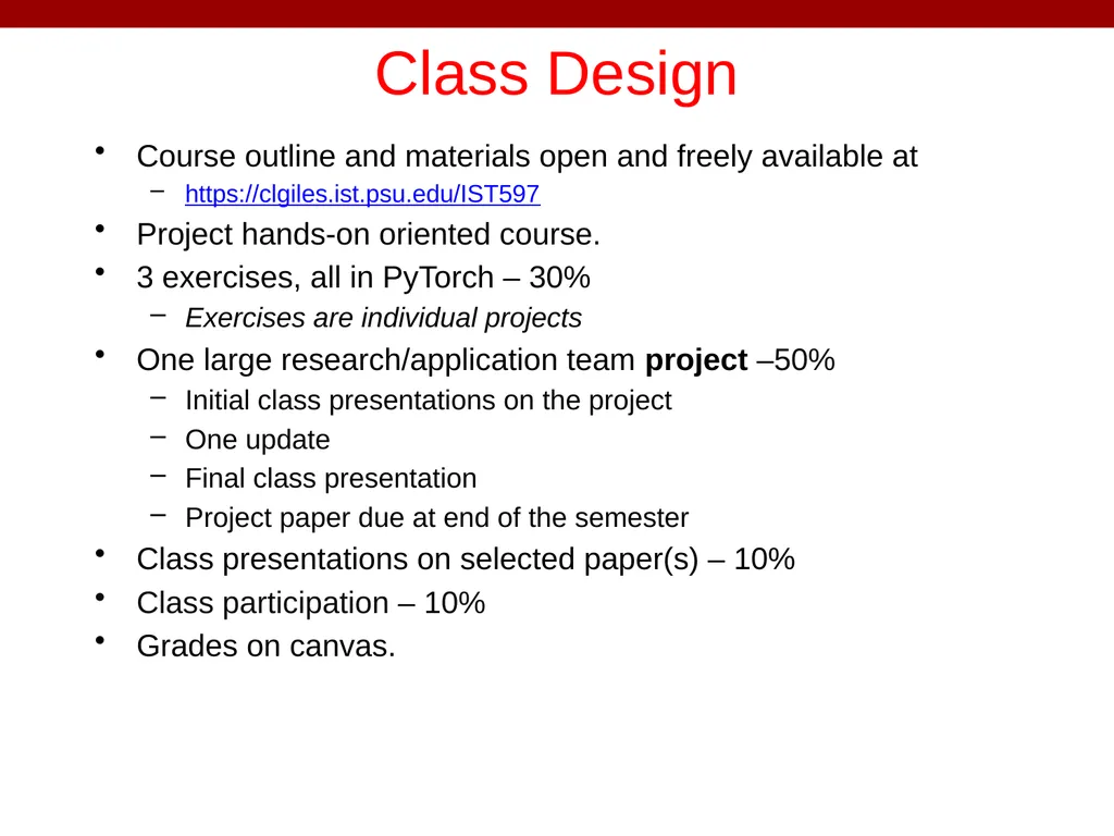 IST 597 Deep Learning Class Introduction Thanks to - slide 12 of 32